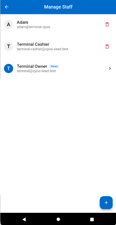 Manage Staff list