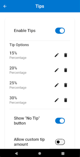 Tips settings