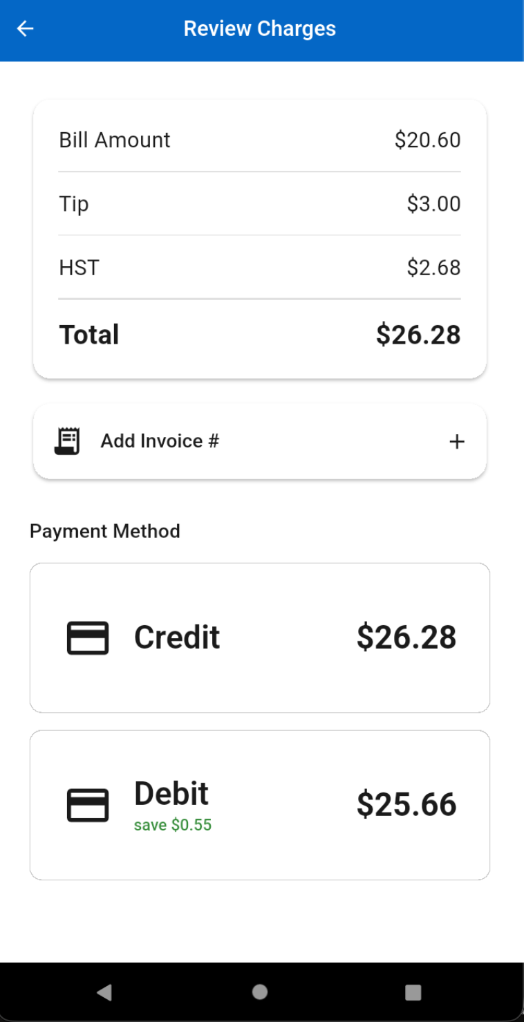Review charges and payment method